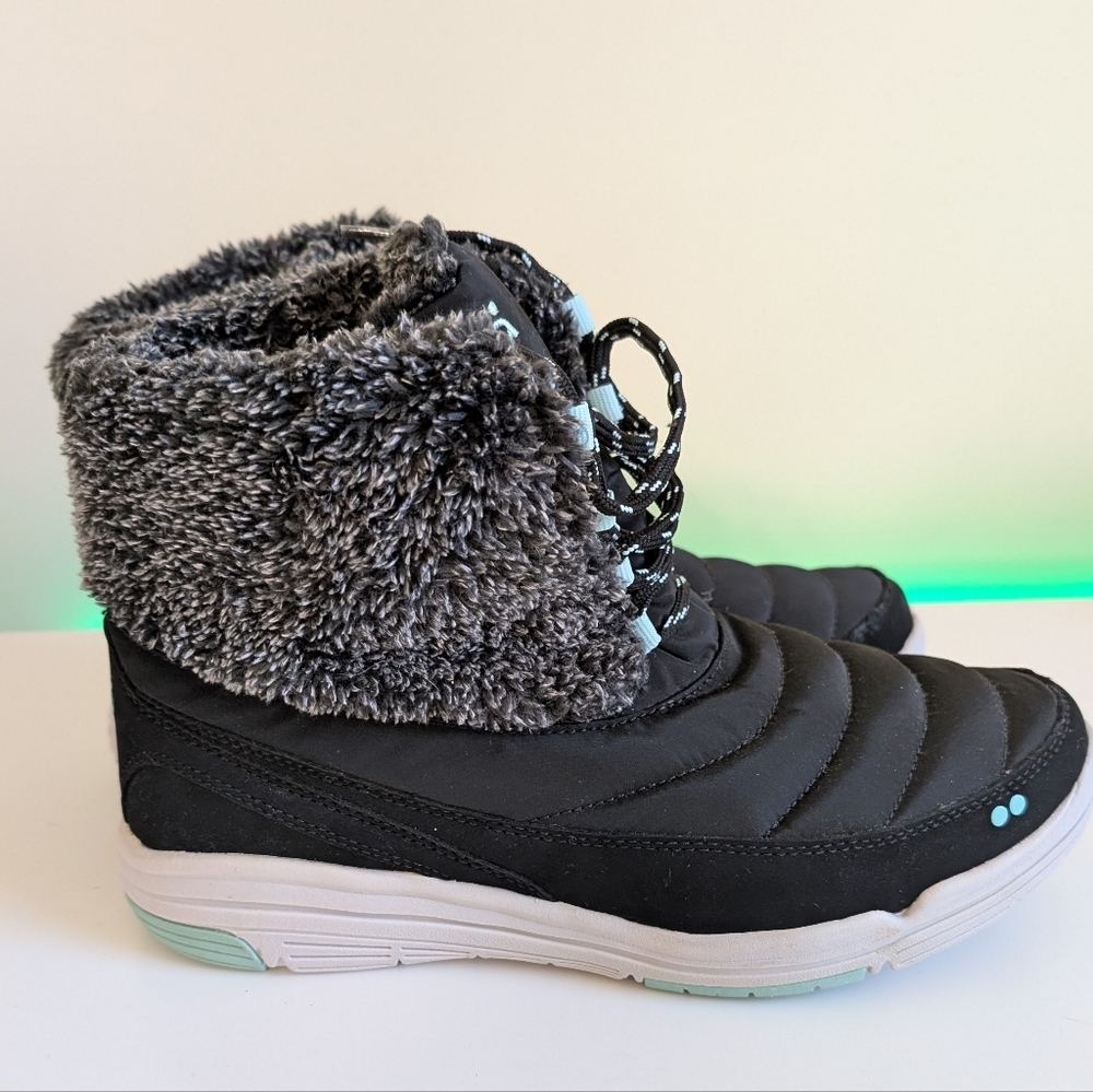 Ryka Cozy Black and Gray Women's Winter Boots Size 9w